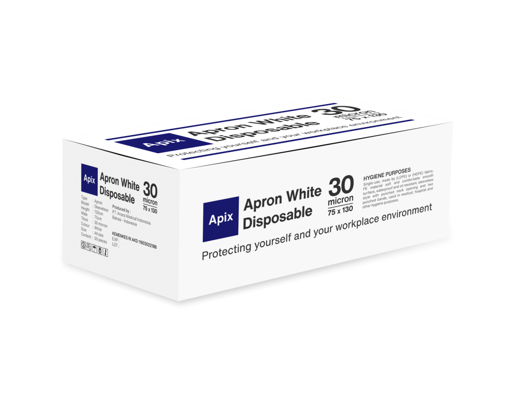 APRON WHITE DISPOSABLE TYPR 30 MICRON