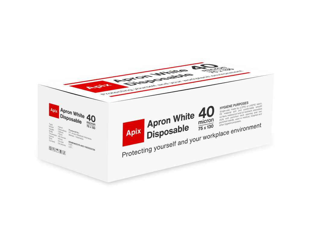 APRON WHITE DISPOSABLE TYPR 40 MICRON